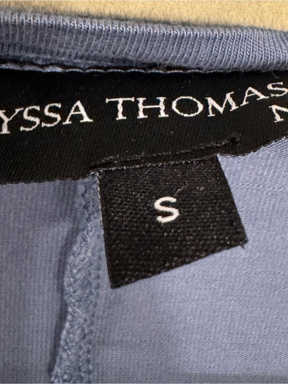 Alyssa Thomas NY Dusty Blue V-Neck Ruffle Sleeve Top - Small - Picture 8 of 8